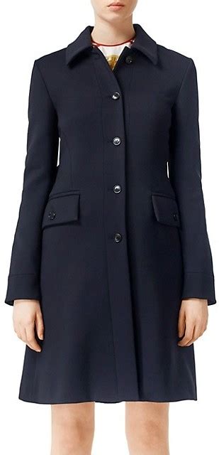 burberry angus fitted coat|Wool Beverley Tailored Coat in Navy .